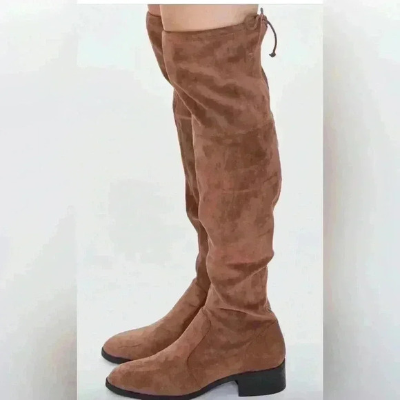 Low Heel Over the Knee Boots - Picture 1 of 6